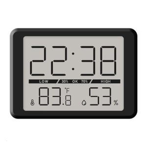 เตือนนาฬิกาดิจิตอลในร่มการตรวจสอบสภาพแวดล้อมหน้าจอ LCD แม่เหล็กรองรับสำหรับบ้านหรือสำนักงาน