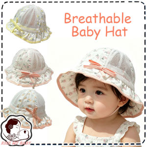 Breathable Baby Hat Lovely Bow Sun Visors Kids Sun Hat Adjustable Drawstring Visors Infant Hat 6-18Month Baby