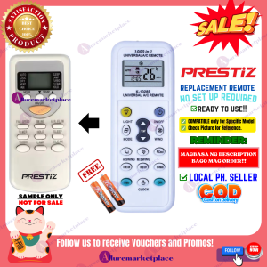 PRESTIZ AIRCON Remote Replacement MODEL BS-09IAY4G & BS-12IAY4D [**Mag Basa B4 Umorder**] Ready to USE Universal for PRESTIZ AIR CONDITIONER Remote PRESTIZ AIRCON REMOTE