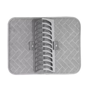 Dish Drying Pad Kitchen Super Absorbent Foldable Dish Drying Mat Kitchen Counter Draining Pad