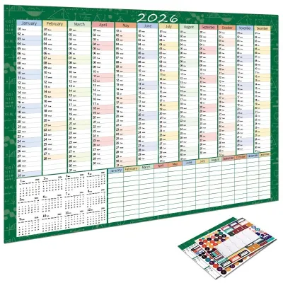 2026 Wall Calendar Big Size Planner With Labels Monthly Schedule Office Wall Mount Desk Calendar Plan Journal Kalendar