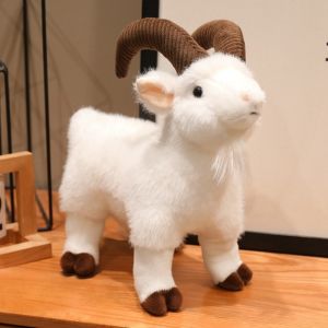 COOLSOOL Đồ chơi nhồi bông Đồ chơi nhồi bông hình con dê Bông PP Dê Sừng Lớn dây chuyền hình con cừu Tinh tế 16/30cm Tượng động vật Quà tặng