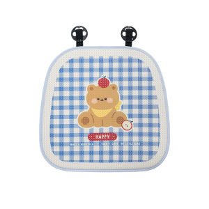 Car Seat Cushion Universal Summer Ice Silk Car Comfortable Breathable Seat Cushion Cute Teddy Bear Car Seat Cushion