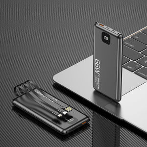 66w Power Bank 100000mAh Super Fast Charge Powerbank USB Type C PD Qucik Charge3.0 Ultra thin With 3 Cable