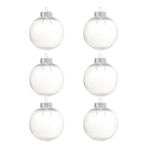 6 cái/lốc rõ ràng châu bóng trang trí Giáng sinh rỗng với rời vàng/bạc móc Treo Kim Loại tuyệt vời cho tiệc cưới kỳ nghỉ