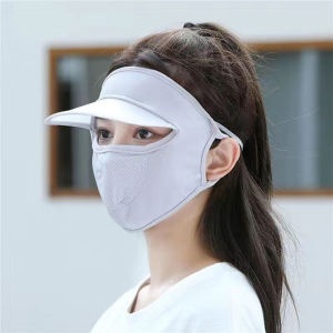 Topi Visor Wanita Topi Masker Penutup Wajah Pelindung Matahari Anti UV Sun Hat Summer