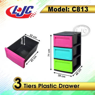 3 tier 4 tier 5 tier - Almari Plastik / Laci Plastic / Plastic Drawer Storage Cabinets