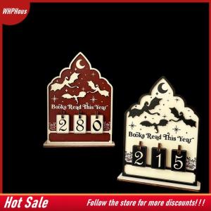 【COD】🔥🔥🔥 Wooden Book Read This Year Counter Reading Challenge Tracker Bookshelf Club Classroom Decor New Years Gifts For Bookworm Family