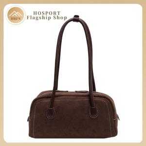 Womens Faux Suede Shoulder Bag with Multi Pocket Design Crossbody Bag for Work and Leisure in Deep Burgundy