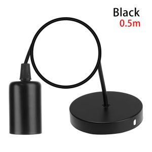 TRADER 0.5m/0.8m/1m/1.2m/1.5m/2m ร้อน ที่หนีบสายไฟ วินเทจเรโทร ฐานสกรูเบา ซ็อกเก็ตหลอดไฟจี้ ขั้วหลอดไฟ E27 เต้ารับไฟ