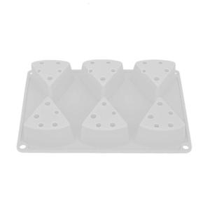 6 Cavity Triangles Cheese Silicone Mould for Craft Grade Heat Resistant Baking Tool Easy Release and Cleaning