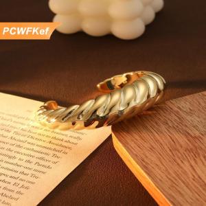 【PCWFKef】 Vòng tay mở CCB mạ điện phong cách Châu Âu và mỹ vòng tay thích hợp sang trọng ánh sáng cao cấp Vòng đeo tay cá tính dễ phối