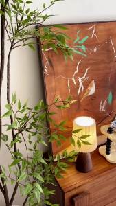 Pleated Ceramic Table Lamp Study Room Cozy Romantic Desktop Decoration Atmosphere Lamp