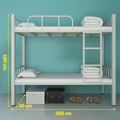 GREENEST Cold Rolled Steel Double Decker Bed Frame Metal Double Deck Bed Iron Bunk Bed for Kids Adult Single Double Size
