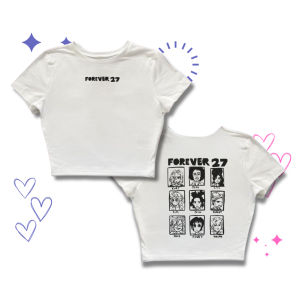 The Forever 27 Club Crop Tee | Main Oods | Crop Top YK2 | Kaos Skena Kaos Hitam Putih