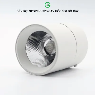 Đèn LED Spotlight chiếu điểm 10W GLED gấp xoay 360 độ linh hoạt trang trí nội thất tạo điểm nhấn đèn rọi điểm gắn nổi ốp trần
