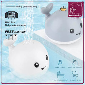 [COD] mainan mandi anak bayi balita kolam mandi renang induction whale GRATIS BATERAI paus whale lucu mainan edukasi sensori dan motorik ORIGINAL dengan kotak