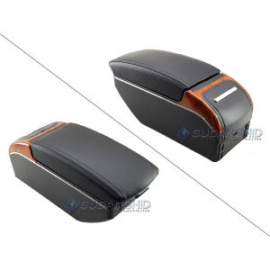 Armrest Toyota Agya 7 USB Port Charger + LED Kulit Mobil Daihatsu Ayla