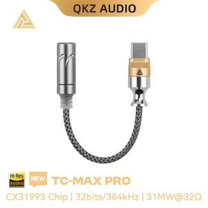 Qkz TC Max PRO 32bit/384kHz USB C đến 3.5mm Bộ chuyển đổi tai nghe cáp truyền âm thanh Loại-C đến 3.5mm Cáp âm thanh lossless HIFI DAC cx31993/kt02f20 chip