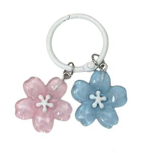 Tự nhiên lấy cảm hứng từ hoa nhựa Keychain với an toàn móc kim loại thanh lịch keyrings thích hợp cho sinh viên và du khách