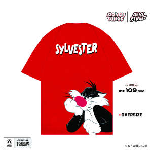Aerostreet T Shirt Oversize Sylvester Merah Kaos T-Shirt Tshirt FBDAA