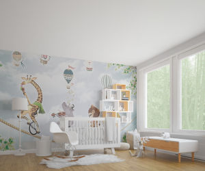 Wallpaper Dinding Mural flamingo Pink Stiker Dinding Wall Mural Wallpaper Custom Murah