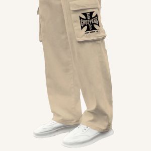 Celana panjang Cargo Bahan Fleece Logo A Cargo Fleece Long Pants Celana Panjang Flecee Pria Wanita Warna Hitam Model Skena