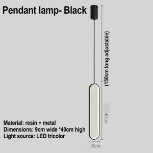 LED Pendant Light Bedroom Living Kitchen Bar Lighting Black Gold Tricolor Indoor Wall Hanging Lamp