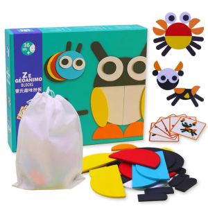HCH ZE Geoanimo Blocks puzzle wooden toy
