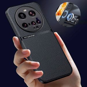Luxury Leather Funda For Xiaomi 15 Ultra Case Car Magnetic Holder Phone Cover For Xiaomi Mi 15 Xiaomi15 Ultra Shockproof Coque