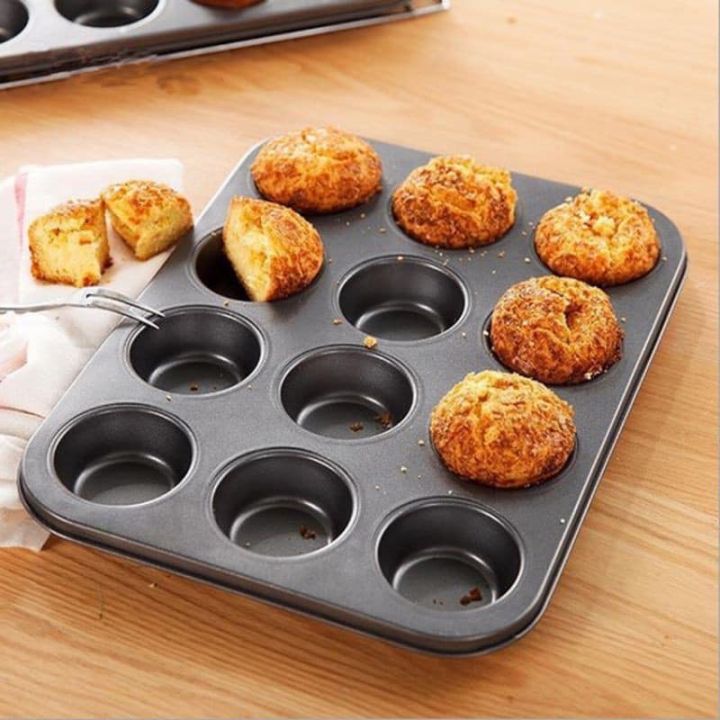 12 holes Or holes CUPCAKE BAKING PAN CUPCAKE TRAY 3oz 14X10 INCHES  Lazada PH