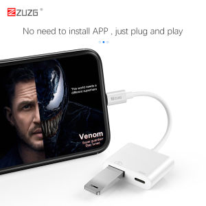 ZUZG 2 in 1 USB Camera Adapter USB 3.0 OTG Cable Adapter with USB Power Interface Data Sync Charge Cable No App Required Lightning to USB Female Adapter Compatible for iPhone/Ipad Supports Flash DriveCard Reader MIDI Interface