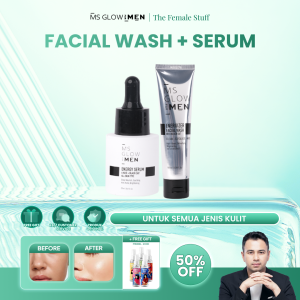 Ms Glow For Men Paket Hemat Isi 2PCS - Skincare Pria Kulit Kusam Berjerawat Flek Hitam