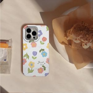 For iPhone 14 Pro max tulip flower ins Trendy shell 13 12 11 15 8plus 7plus iPhone Case XR X Xs Max 11pro