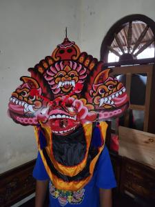 PROMO BARONG JUMBO MOTIF KUCINGAN / BARONGAN / CAPLOK KAYU MEINAN KESENIAN TRADISIONAL (FREE KEMUL)