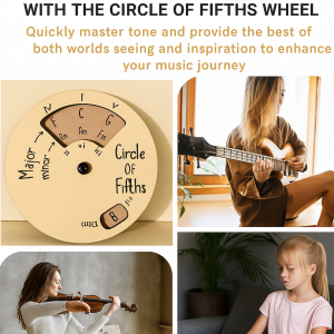 【Quickly Master Music Theory】Wooden Fifth Circle Scale Plate Clear Marking Guitar Teaching Plate Guitar Plate Basic Knowledge Of Music Theory