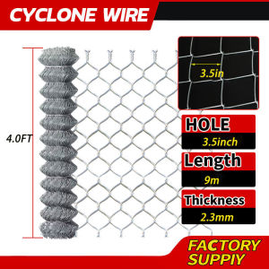 4ft/5ft Hot-dip Galvanized Cyclone Wire Fence for Farm Wire Rust-proof and Durable Graden Fence Wire 3.5mm/3mm