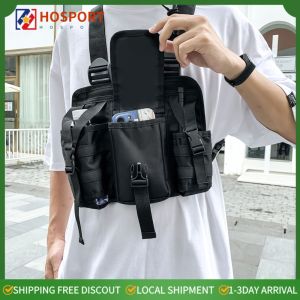 【HOSPORT】 Molle Shoulder Vest Bags Oxford Cloth Male Chest Bag Adjustable Multiple Pockets Lightweight for Hiking Travel Cycling