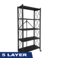 5 Layer Heavy Duty Multi-Purpose Foldable/Collapsable Storage Rack 5 Ft 2 inch High. 