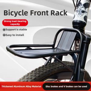 Lightweight Bicycle Front Carrier with Anti-Slip Design Aluminum Quick-Release Mounting for Disc/V-Brakes Versatile Use Luggage Bike Carrier