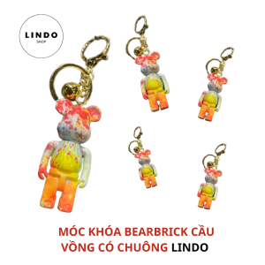 Móc Khóa Bearbrick Cầu Vồng LINDO Quà Tặng Đáng Yêu Móc Khóa Dễ Thương Xinh Xắn Treo Balo Cặp