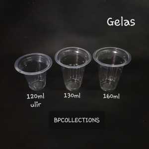 50pcs GELAS PLASTIK BENING CUP 160ML ULIR ML GELAS KOPI FRUTANG ICE CREAM ES KRIM ECER