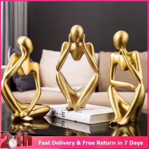 1/3pcs Thinker Sculpture Figurine Home Decor Statues Modern Bookcase Decor Artwork For Home Decor