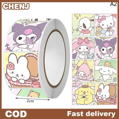 CHENJ 500 cái cuộn dán trang trí dán tài khoản tay niêm phong Băng biểu hiện phim hoạt hình dễ thương