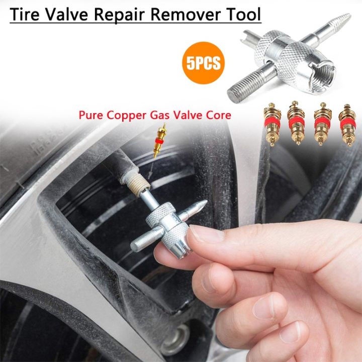 Kit De Reparación De Válvulas Para Neumáticos - 33 Piezas, Incluye 30 Núcleos De Cobre Y Herramientas 4 En 1, Para Coche, Moto, Bici