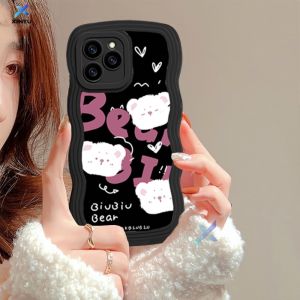 (Lokal Ready) Xinyu Casing hp iPhone 14 iPhone 14 Pro Max iPhone 11 iPhone13 Pro Max 11 Pro Max iPhone 12 XR XS MAX iPhone 6 6S 7 8 Plus SE 2020 Kartun Beruang Cute Ghost Monster Wavy Edge Softcase
