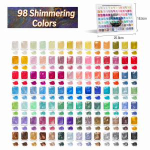 Giorgione Cat Air Pepejal Mutiara 24/36/48/60/72/98 Warna Kilau Shimmer Seni Lukis DIY Kuku Pelbagai Guna Watercolor