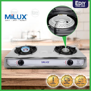 【NEW】 MILUX YS-2020B DOUBLE BURNER GAS COOKER STOVE STAINLESS STEEL DAPUR 煤气炉