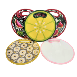 Thớt nhựa tròn - chữ nhật màu trơn họa tiết đường kính 35cm - 38cm nhiều mẫu đa dạng