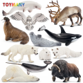 Toymany 12PCS Large Polar Animals Figurines Hand Painted  High-Quality Plastic Arctic Animal Toy Preschool Set Lifelike Animals Model Hand Painted Collection Gift for Kids. 